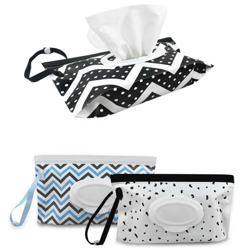 3 Pack Baby Wipes Dispenser, Portable Wet Wipe Dispenser Bag Reusable Travel Baby Wipes Container Refillable Wet Wipe Carrying Case Holder for Diaper Bag Lightweight Travel Wipes Dispenser Cases
