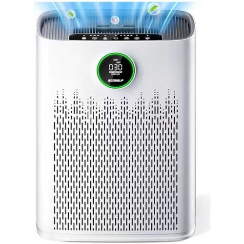 Air Purifiers for Home Large Room, Cover Up to 2400 Ft² with True HEPA Filter, Smart Mode, PM2.5 Air Quality Display, 22dB Sleep Mode, Aromatherapy with 2X-Purification & 360°Air Outlet, HAP603, White