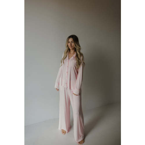 Giselle | Women's Bamboo Button Up Lounge Set – Milk & Baby