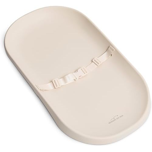Dream On Me Lotti Love Baby Changing Pad, Waterproof, Contoured Design with Safety Strap, Soft Wipe-Clean Surface, Secure Nursery Changing Pad, Magnolia White