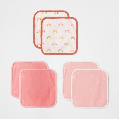Baby Girls' 6pk Earth & Sky Washcloth Set - Cloud Island™ Pink