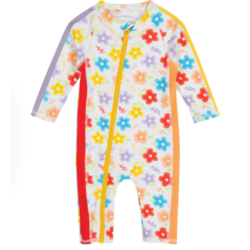 Sunsuit - Long Sleeve Romper Swimsuit | "Blossom" 0-6 Months