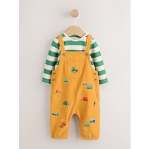 Buy Yellow Transport Cord Dungarees and Bodysuit Baby Set (0mths-3yrs) from Next USA