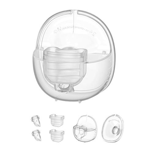 Wearable Breast Pump Accessories, Replacement Pump Parts Flange 24mm, Duckbill Valve, Silicone Diaphragm, Milk Collector Cup Compatible with MOMMED S18 S21