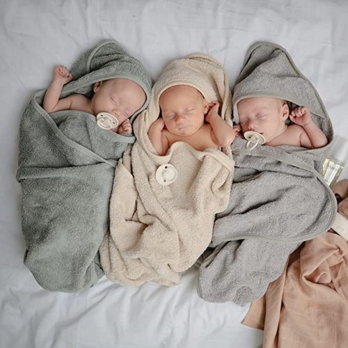 mushie Baby Hooded Towel | Organic Cotton (Moss)
