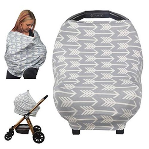 Nursing Cover Breastfeeding Scarf - All-in-1 Multi Use Baby Car Seat Canopy Covers, Stroller Cover, Carseat Canopy for Girls and Boys- Perfect Gift for Pregnant Moms