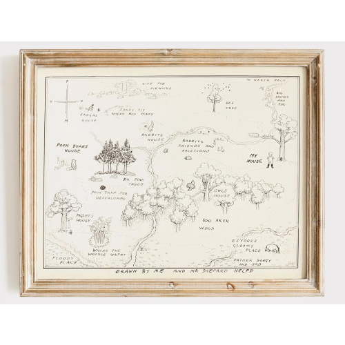 AXXPosters Winnie The Pooh Hundred Acre Wood MapArt Print (Unframed) Neutral Nursery Decor Kids Bedroom Wall Decor Boys Room or Girls Room Artwork Vintage Original Drawing