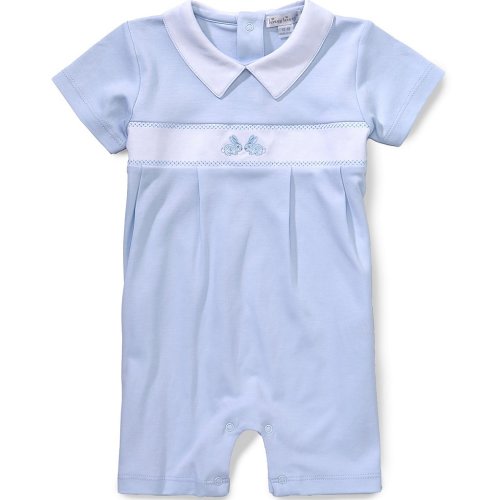 Kissy Kissy Baby Boys Pima Cotton Short Sleeve Polo Springtime Bunny Fun Shortall