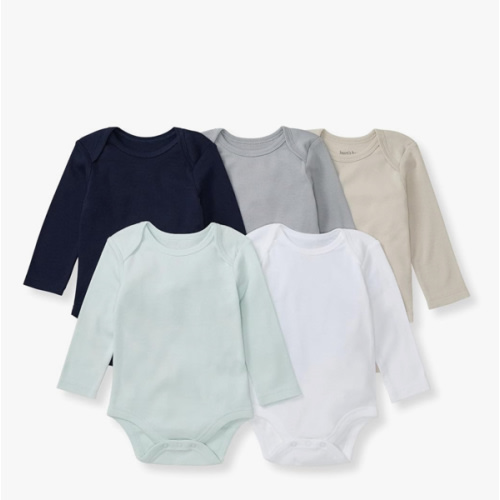 Burt's Bees Baby Organic Cotton Bodysuits – Baby Boy & Girl Short and Long Sleeve One-Pieces, 5-Pack