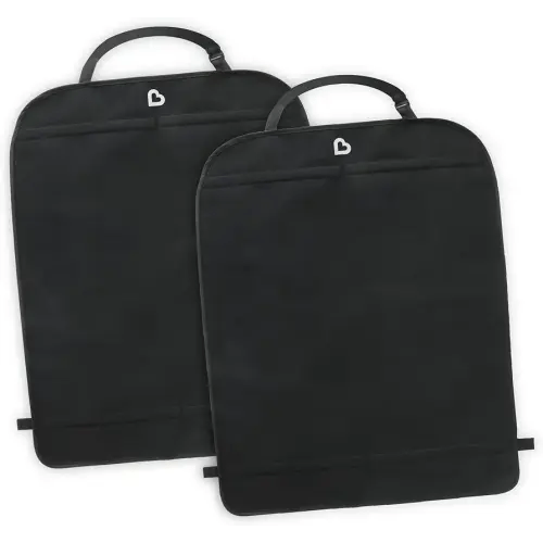 Munchkin® Back Seat Cover for Kids, Deluxe Kick Mats™ Car Seat Protector, Black, 2 Pack