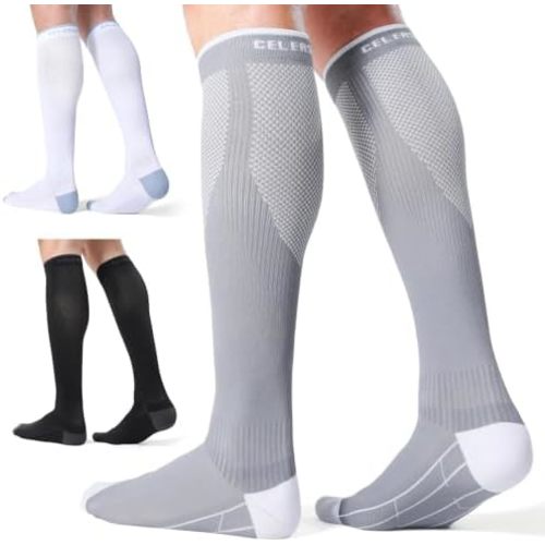 CS CELERSPORT 3/4 Pairs Compression Socks Women & Men 20-30mmHg for Flying
