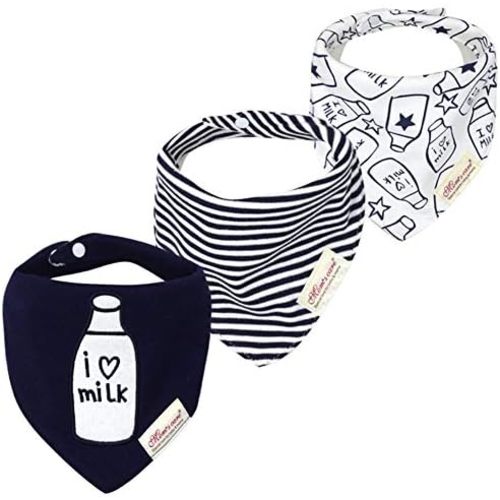 JN&LULU 3 Pack Newborn Baby Bibs Bandana Drool Bibs for Drooling Cotton Baby Gifts