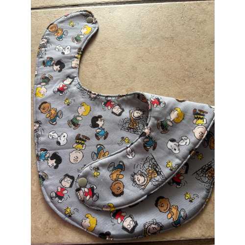 Gender-Neutral Double-Sided Baby Bib with Snap Closure