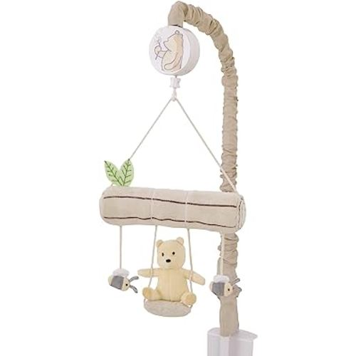 NoJo Disney Classic Pooh Naturally Friends Soft Beige Plush Swing and Tree Branch Musical Mobile