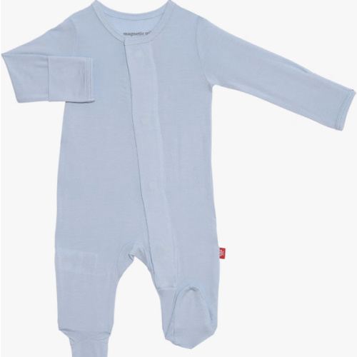 Baby Blue 3-6 Month Magnetic Me Footie Pajamas Soft Modal Baby Sleepwear with Quick Magnetic Fastener | Boys and Girls Sleeper Preemie-24 Months