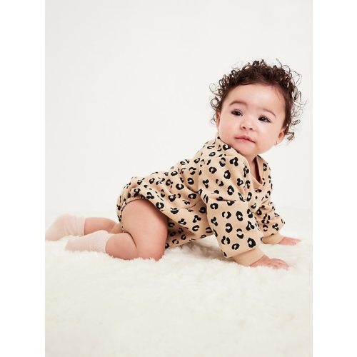 Printed Long-Sleeve Fleece One-Piece Romper for Baby