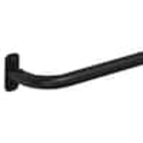 StyleWell 28 in. - 48 in. Adjustable 5/8 in. Wraparound Single Curtain Rod in Matte&nbsp;Balck UMB482406T03