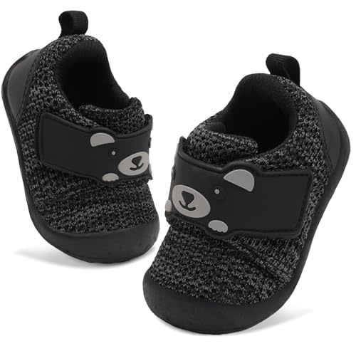 FEETCITY Baby Walking Shoes Wide Baby Shoes Boys Girls Infant Sneakers Crib Shoes Breathable Toddler Barefoot Shoes Slip On Shoes