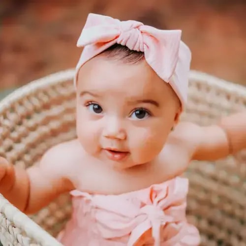 Satin-lined Bow Headband for babies