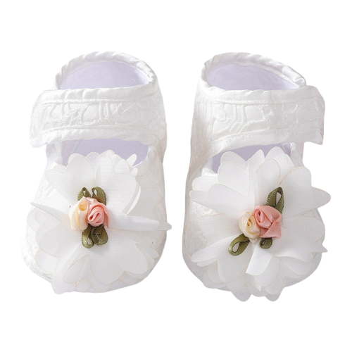 Huowey Newborn Baby Shoes Fashionable Simple Cute Flower Decoration Hook Loop Lightweight Walking Shoes Classic Footwear, 0-3 Months