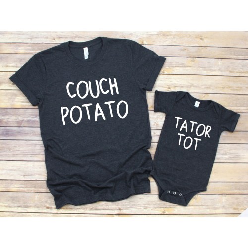 Dad and Baby Matching Shirt, Couch Potato Tator Tot Shirt, Gift For Dad, Father' Day Gift, Dad And Son, Dad And Daughter Shirt, New Dad