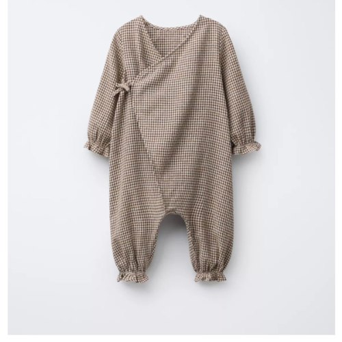 PLAID ROMPER - Brown / Ecru | ZARA United States