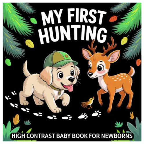 My first Hunting High Contrast Baby Book for Newborns 0-12 Months: Simple Black and White Pictures Deer, Ducks & Outdoor Life to Develop Infant Eyesight | Visual Sensory Stimulation Gift for Kids