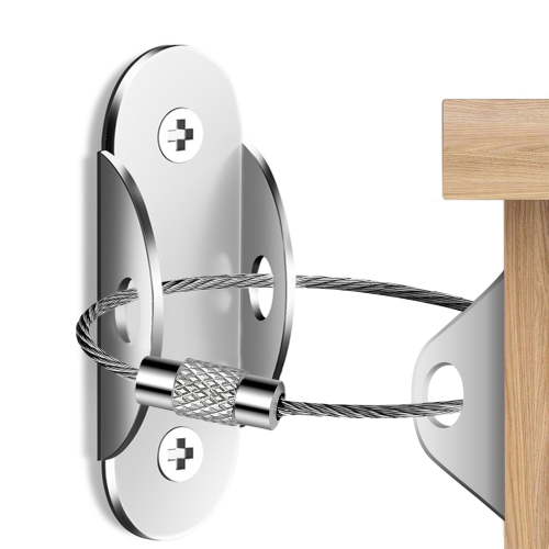 Tripumer 10Pack Furniture Anchors Family Safety Anti-Tip Anchor Seismic Straps for Proofing to Keep from Falling Dresser Bookcase Tv Stand Sliver