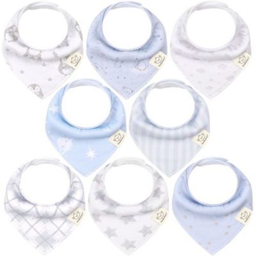8pk Organic Baby Bandana Bibs, Baby Drool Bibs for Baby Boy, Girl, Baby Bibs for Infant, Newborn (Countryside)