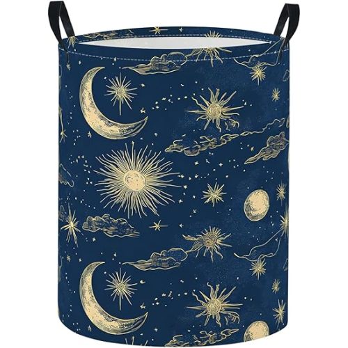 Baby Laundry Basket Baby Nursery Hamper Kids Laundry Basket Toy Storage Bin for Boys Room Decor Gift Baskets for Bedroom Bathroom(Moon Star)