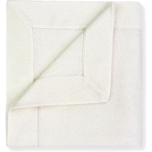 Jet&Bo BABY 100% Cashmere Baby Blanket Luxe Knit Design in Cream - 32" x 40" - Ultra Soft, Hypoallergenic & Temperature Regulating - Gift Box and Card Included