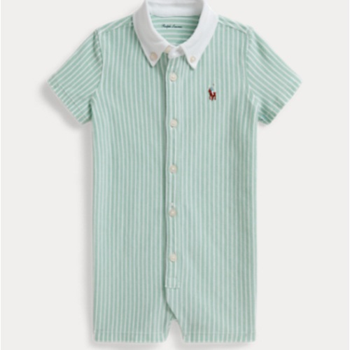 Striped Knit Oxford Shortall