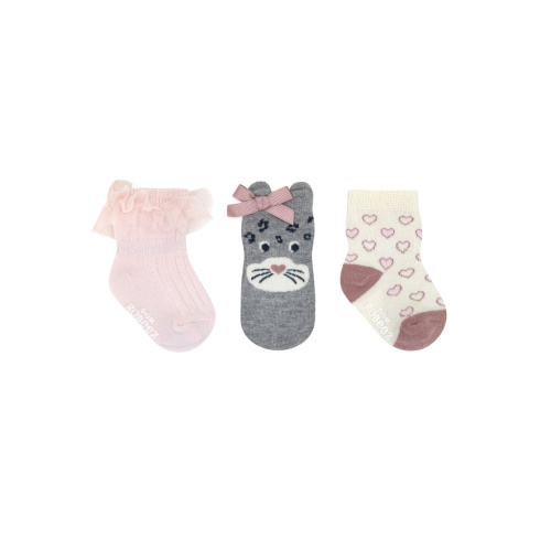 Cats Rule 3-Pack Baby Socks Pink – Robeez