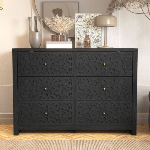 Langley Street® Lukasik 45.4" 6 Drawer Dresser & Reviews | Wayfair