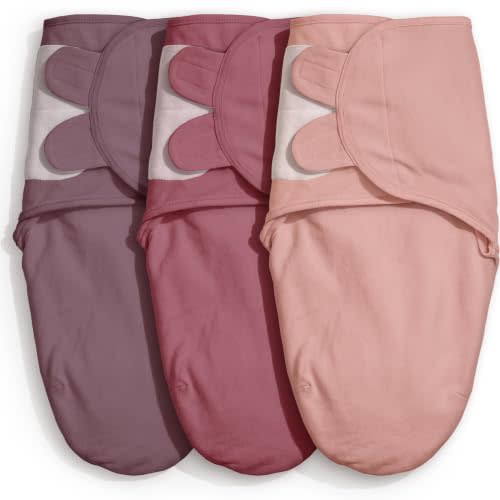 GLLQUEN BABY Swaddles for Newborns 0-3 Months, Adjustable & Easy Fastener | 3-Pack, Baby Girl Swaddles Organic Cotton Womb-Like Nursery Swaddling Blanket reduces startle reflex, Soft & Skin-Friendly