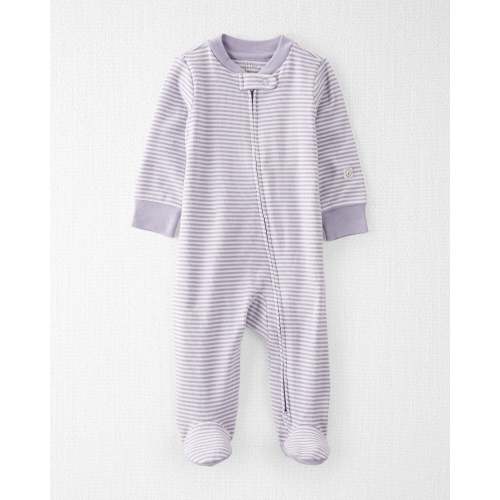 Baby Girl Organic Cotton Striped Sleep & Play Pajamas