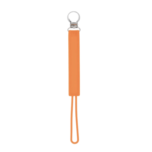 Classic Orange All Silicone One Piece Pacifier Clip