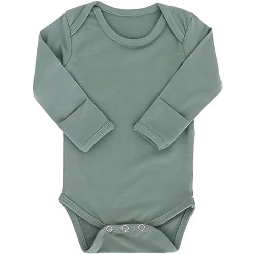 Copper Pearl Long Sleeve Bodysuit Baby: Ultra Soft Baby for Newborns, Boys, and Girls - Stylish, Comfortable, Overlap Shoulders, Premium Knit Fabric - 0-3 Months, Briar
