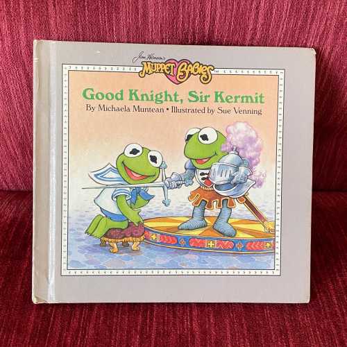 Baby Good Knight, Sir Kermit Weekly Reader Book - vintage 1987 Muppet Babies book - Jim Henson Kermit the Frog - 1980s kids books