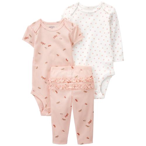 Baby 3-Piece Butterfly Little Character Set - Style,Pink/White