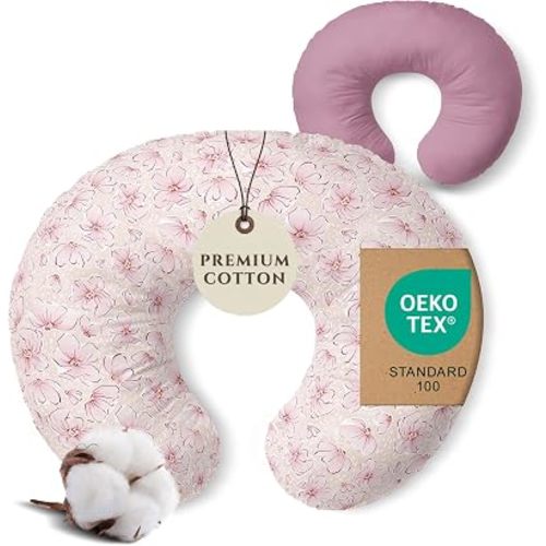 Pobibaby 1 Pack Nursing Pillow Cover, Soft Stretchy Cotton (Blossom)