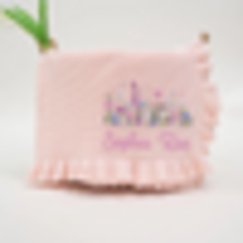 Personalized Wildflower Knit Baby Blanket