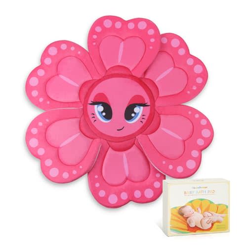 YooxArmor Flower Baby Bath Pad for Infant Bathtub Sink, Non-Slip | Soft Baby Bath Cushion Bathtub Mat sink bather for Infants 0-6 Months, Newborns Bath Time Essentials Must Haves,Butterfly