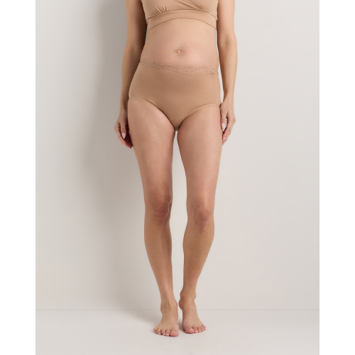 Organic Cotton Lace Trim Maternity & Postpartum Brief (6-pack) in Black