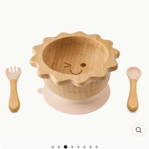 Sunflower Bamboo Suction Bowl Set