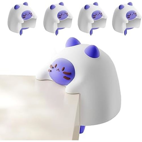 Corner Protectors Guards 4-Pack Soft Edge Guards Adhesive Furniture Corner Guards Edge Safety Bumpers - Baby Proof Bumper Cushion to Cover Sharp Furniture Table Edges (Cat)