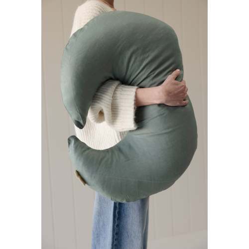 Moon Shape Nursing Pillow - Opal Sage – Linen Label