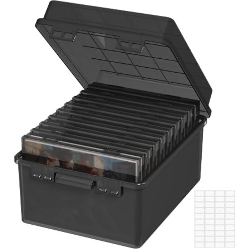 Lifewit 9 Pcs 5"x7" Photo Storage Box, Acid-Free, Black