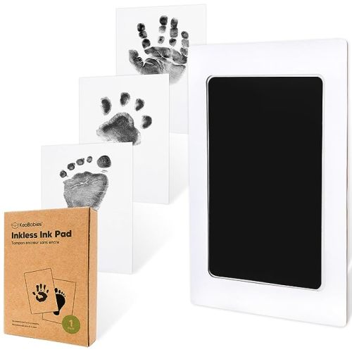 1-Pack Inkless Baby Hand and Footprint Kit - Mess Free Ink Pad for Newborn Keepsake, Dog Nose & Paw Print Kit, Clean Touch Ink Pad for Halloween Footprints Craft, Ideal New Mom Gifts (Jet Black)