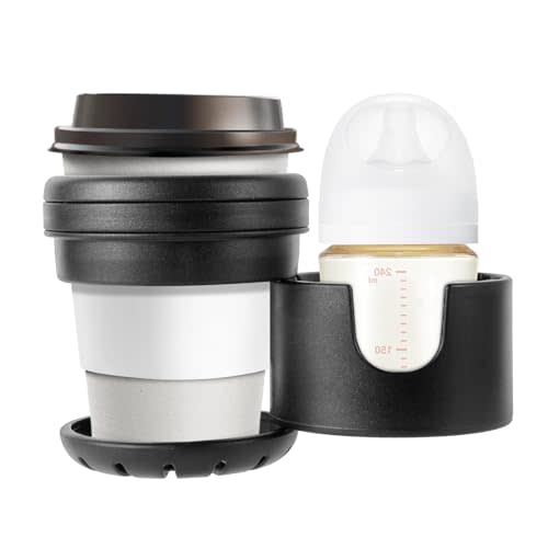 Yoamez Stroller Cup Holder for Mockingbird - Dual Drink Holder with 360° Rotation, Fits Mockingbird Single & Double Strollers, ABS + Silicone, Holds Large & Small Cups